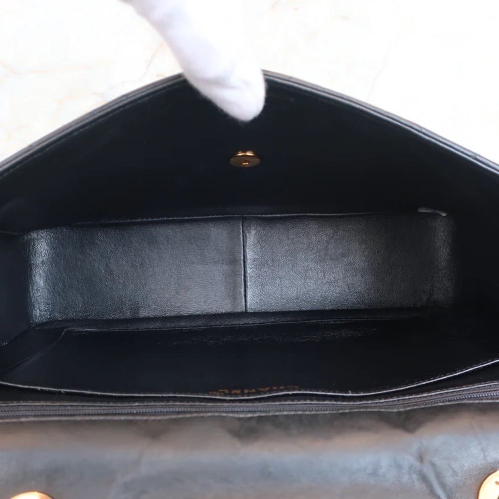 Authentic CHANEL single flap classic matelasse 30 medium 24k gold vintage bag - Picture 14 of 15